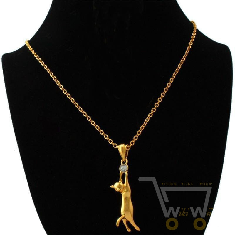 18K Gold Plated Cat Necklace - WikiWii
