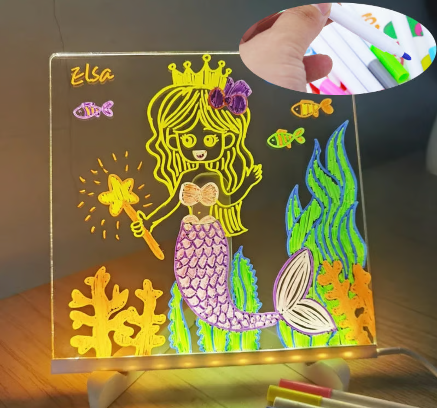 🎁 Best Christmas Gift-LED Drawing Board with 7 Colors