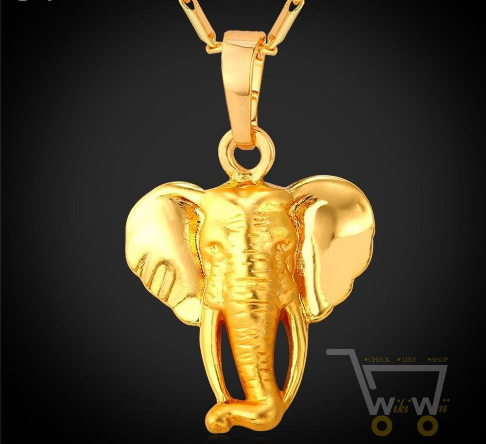 18k Gold Plated Lucky Elephant Necklace - WikiWii