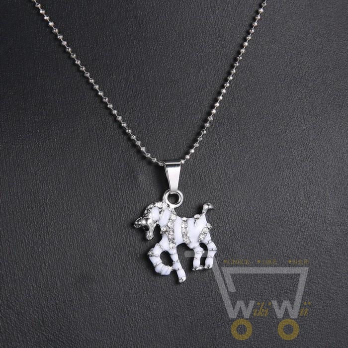 Horse white Plated K Pendant - WikiWii