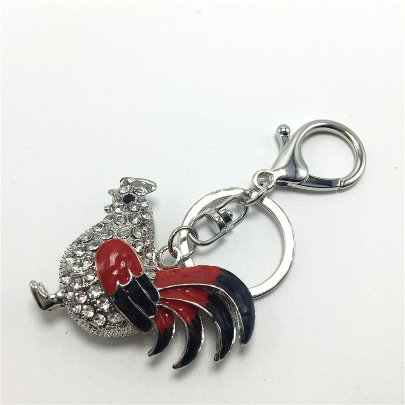 Rhinestone Chicken Key Chain - WikiWii
