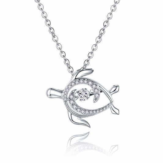 925 Sterling Silver Sea Turtle Necklace - WikiWii