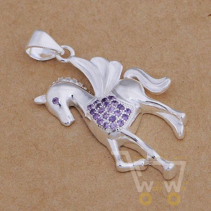 925 Sterling Silver Horse Necklace - WikiWii