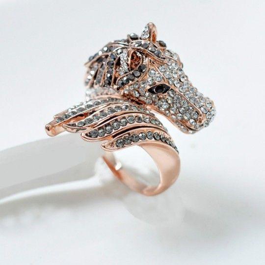 Rose Gold Plated Horse ring - WikiWii