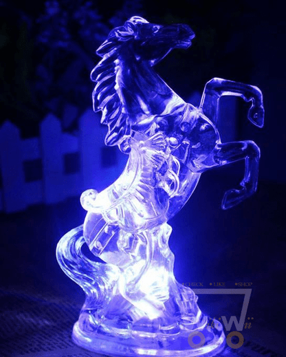 Acrylic Horse LED Night Light-Auto Color Changing - WikiWii