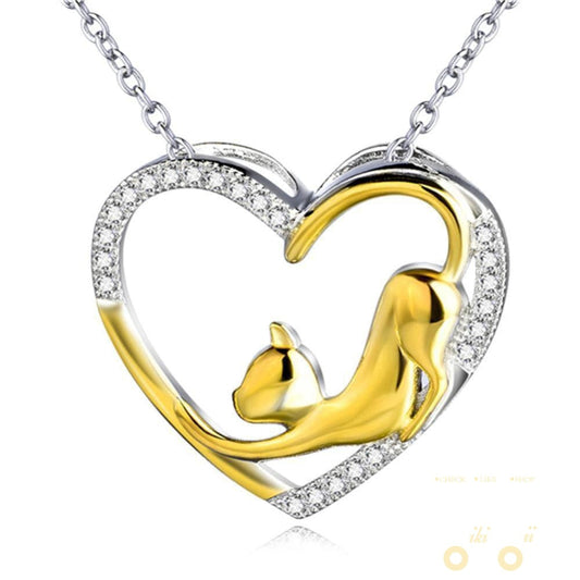 18K Gold Plated Cat Necklace - WikiWii