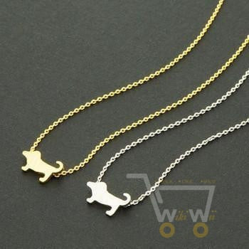 18 kg Gold plated / Silver plated Cute Dog Layer Metalwork Stainless Steel Chain Necklace - WikiWii