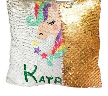 Customize Names UNICORN SEQUIN PILLOW - WikiWii