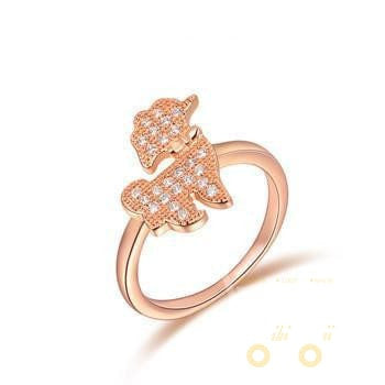 18 kg Rose Gold Dog Rings / silver ring For Women - WikiWii