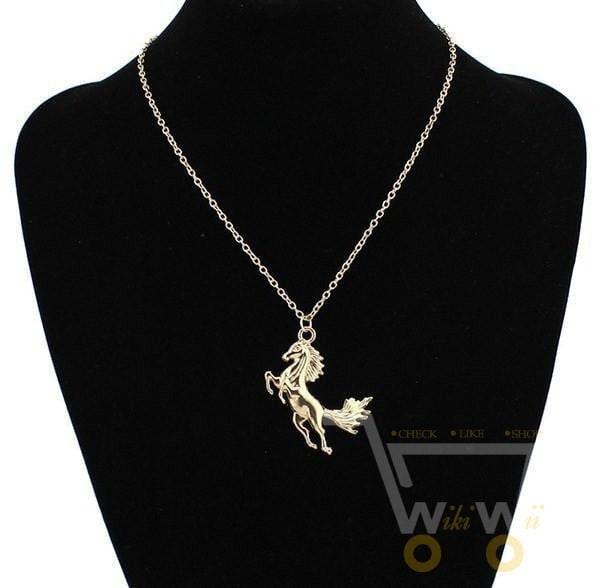 18K Gold Plated Horse Necklace - WikiWii