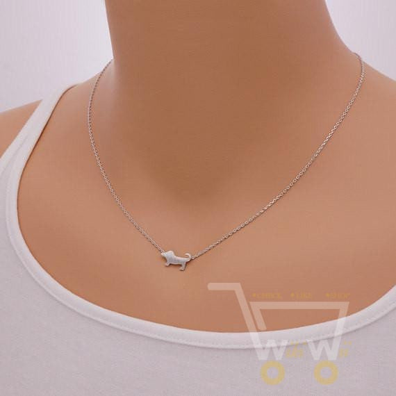 18 kg Gold plated / Silver plated Cute Dog Layer Metalwork Stainless Steel Chain Necklace - WikiWii