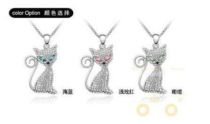 Austria Crystal Platinum Plated Eyes Cat - WikiWii