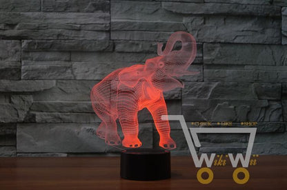 Baby Elephant Table Lamp -7 colors in one item - WikiWii