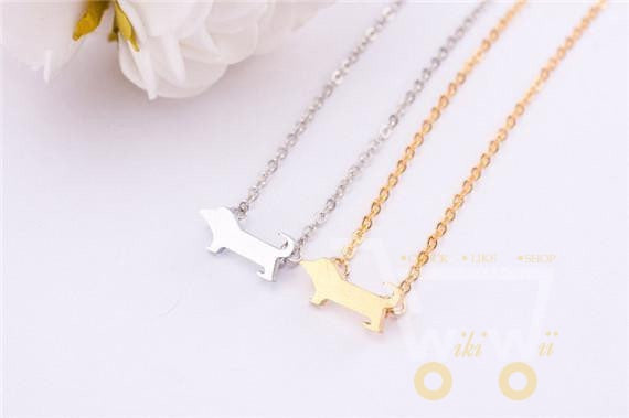 18 kg Gold plated / Silver plated Cute Dog Layer Metalwork Stainless Steel Chain Necklace - WikiWii