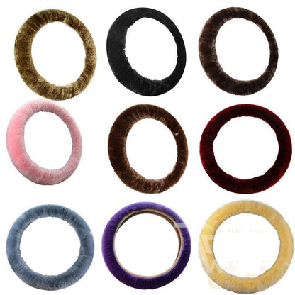 3pcs/1set Fur Steering-Wheel Cover - WikiWii