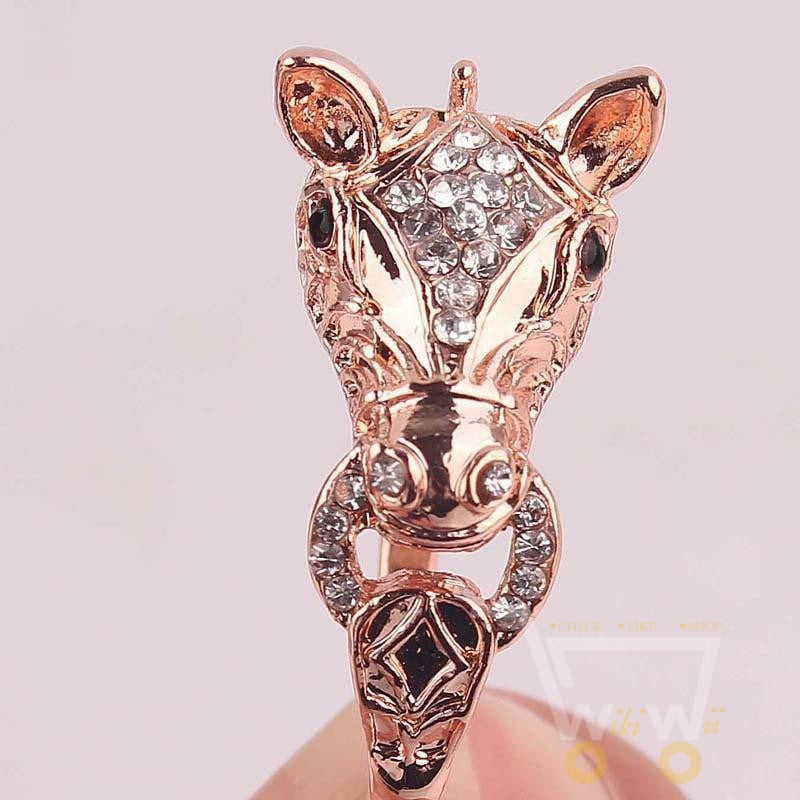 14k Gold Filled Austrian Crystal Charming Horse Head - WikiWii