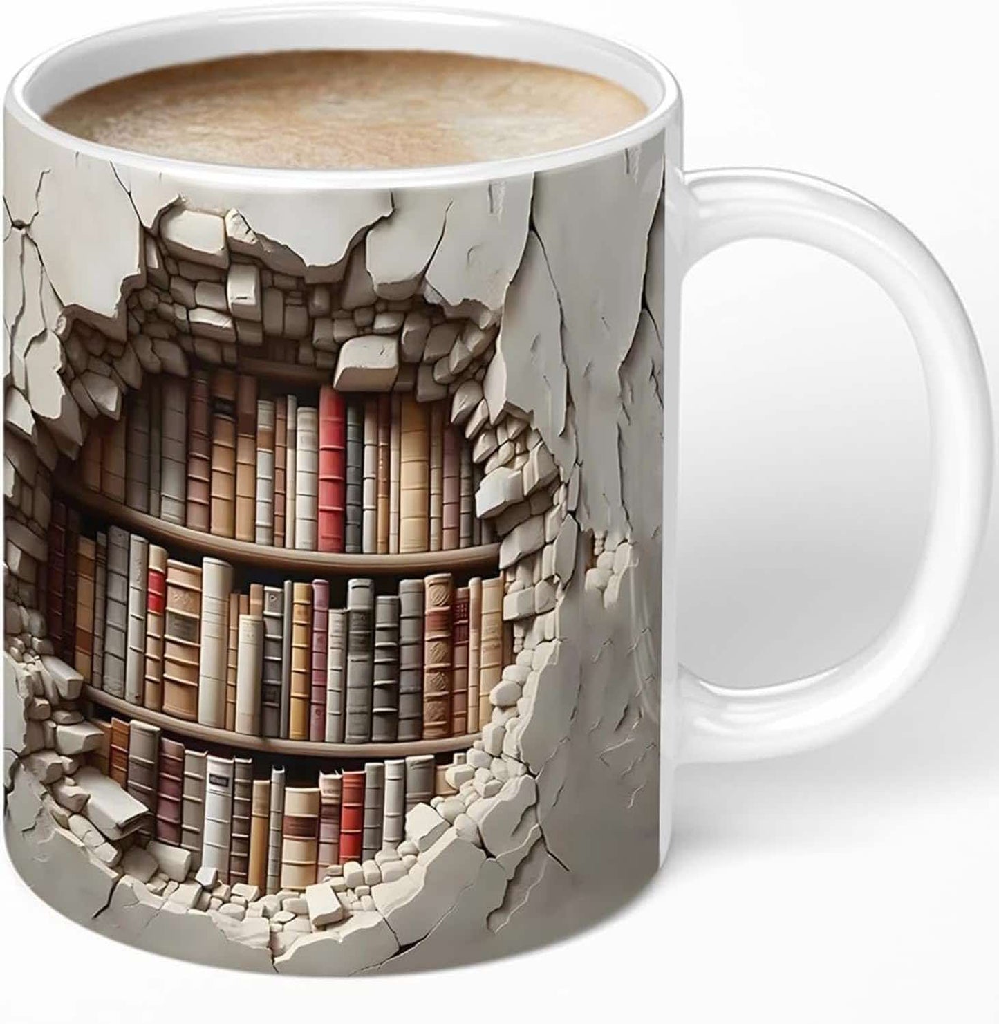 3D Bookshelf Coffee Mugs