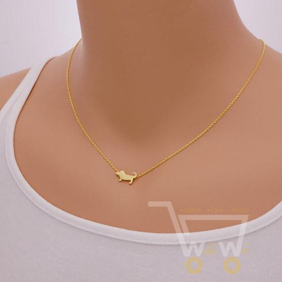 18 kg Gold plated / Silver plated Cute Dog Layer Metalwork Stainless Steel Chain Necklace - WikiWii