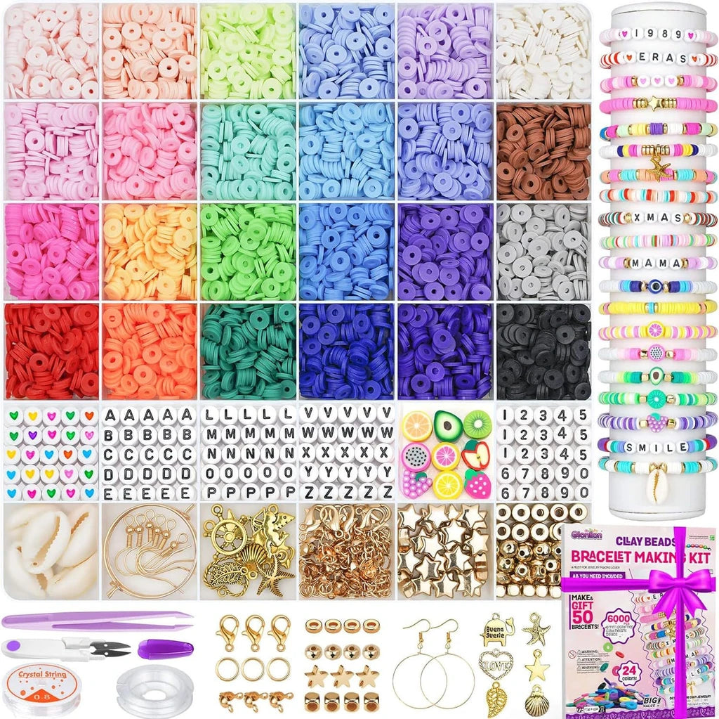 🔥Last Day Sale Price | 6000 Pcs Clay Beads Bracelet Making Kit