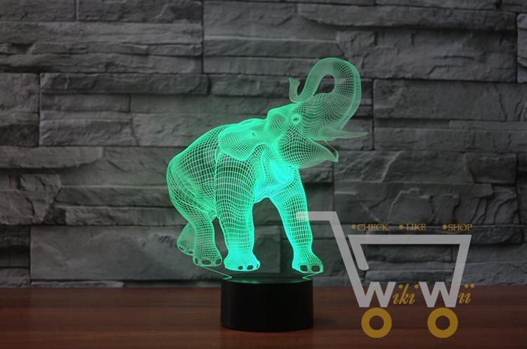 Baby Elephant Table Lamp -7 colors in one item - WikiWii