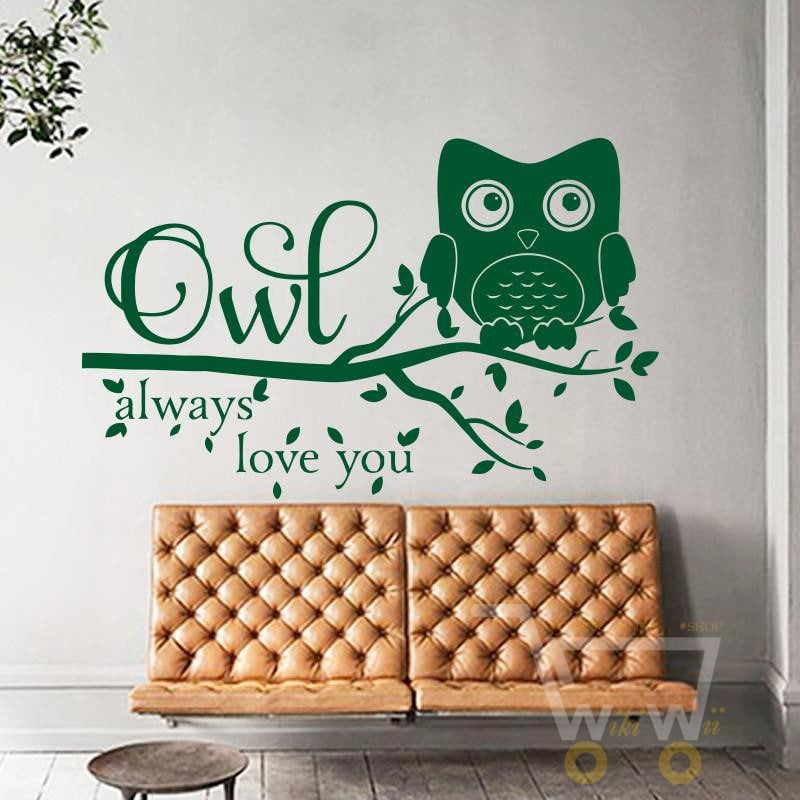 always love you owl wall sticker , waterproof home decoration - WikiWii