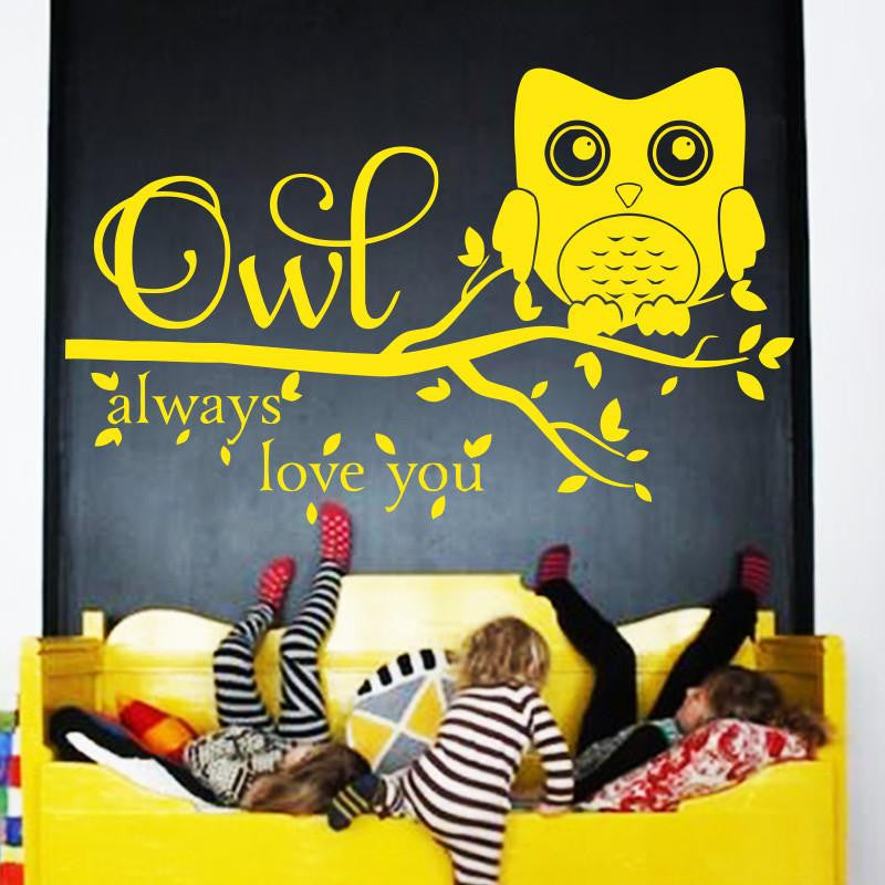 always love you owl wall sticker , waterproof home decoration - WikiWii