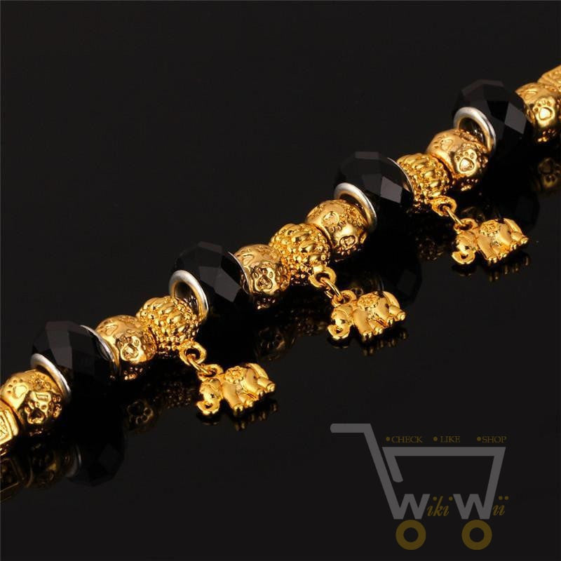 18K Gold Plated Bohemia Elephant Necklace Bracelet set - WikiWii