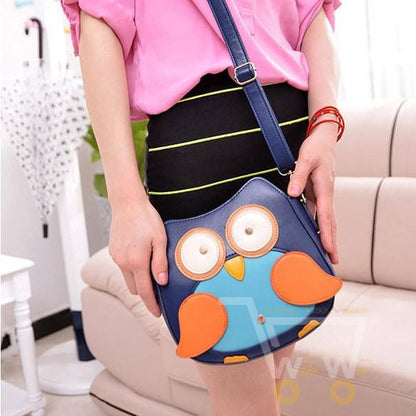 andy color female leather shoulder owls handbag - WikiWii