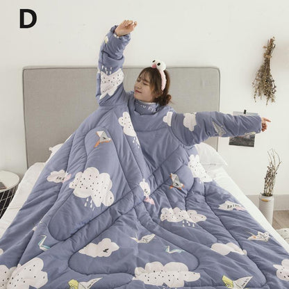 Winter Lazy Quilt With Sleeves - WikiWii