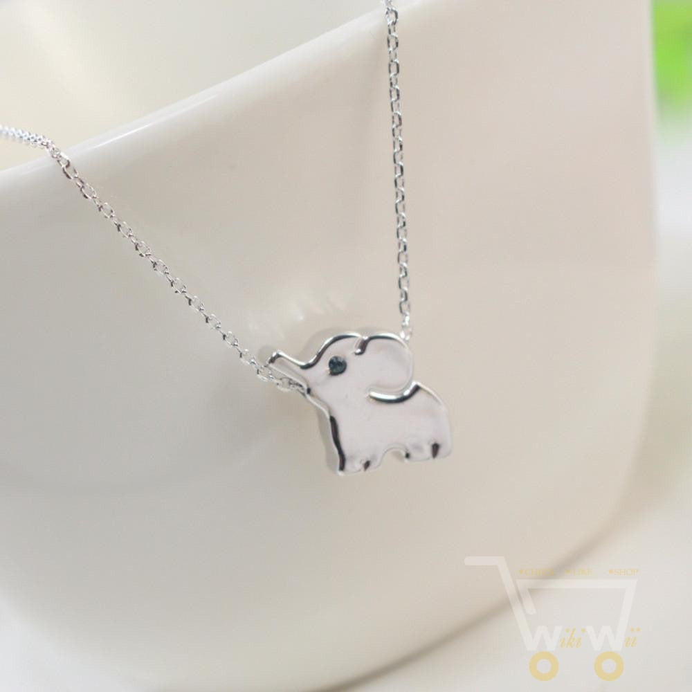 18k Gold Elephant Necklace Silver / Rose Gold - WikiWii