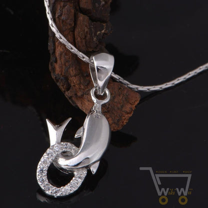 18 kg White Gold Plated Necklace Dolphin Zircon - WikiWii