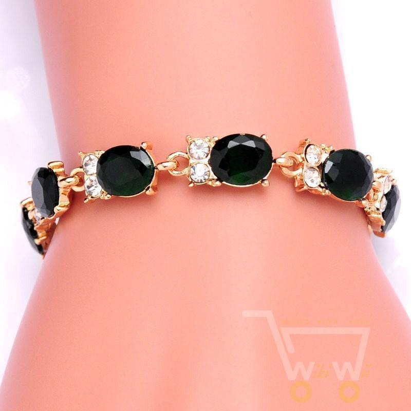 18 kg Yellow Gold Owl Bracelets / 4 Colors Crystal - WikiWii