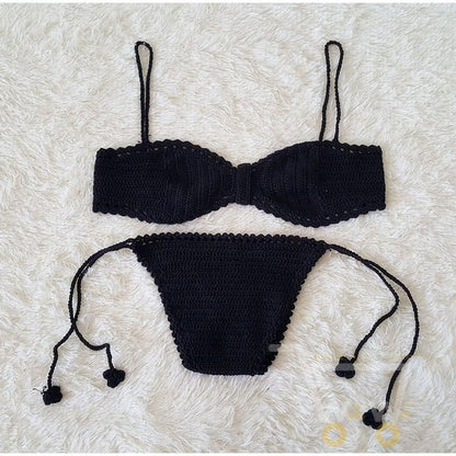 knitted Crochet Swimsuit Bikini - WikiWii