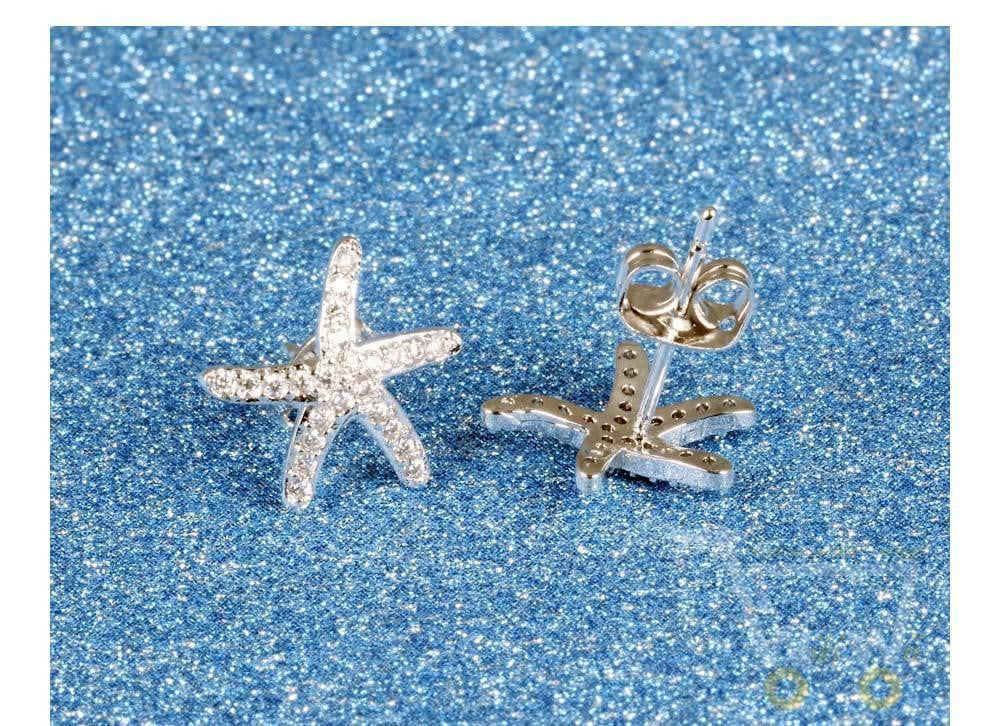 18K Gold/Platinum Plated Starfish Earrings - WikiWii