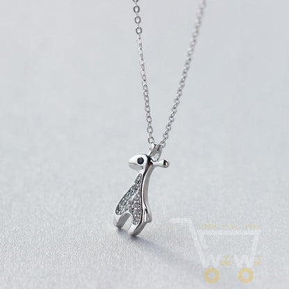 925 Sterling-Silver-Jewelry Crystals  Giraffe Necklace - WikiWii