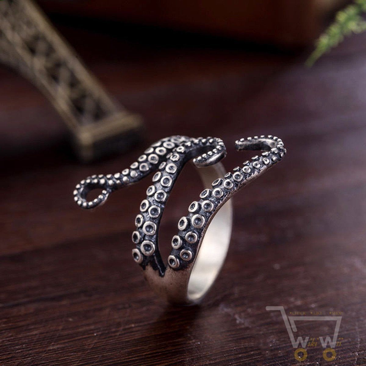 Titanium Octopus Ring - WikiWii