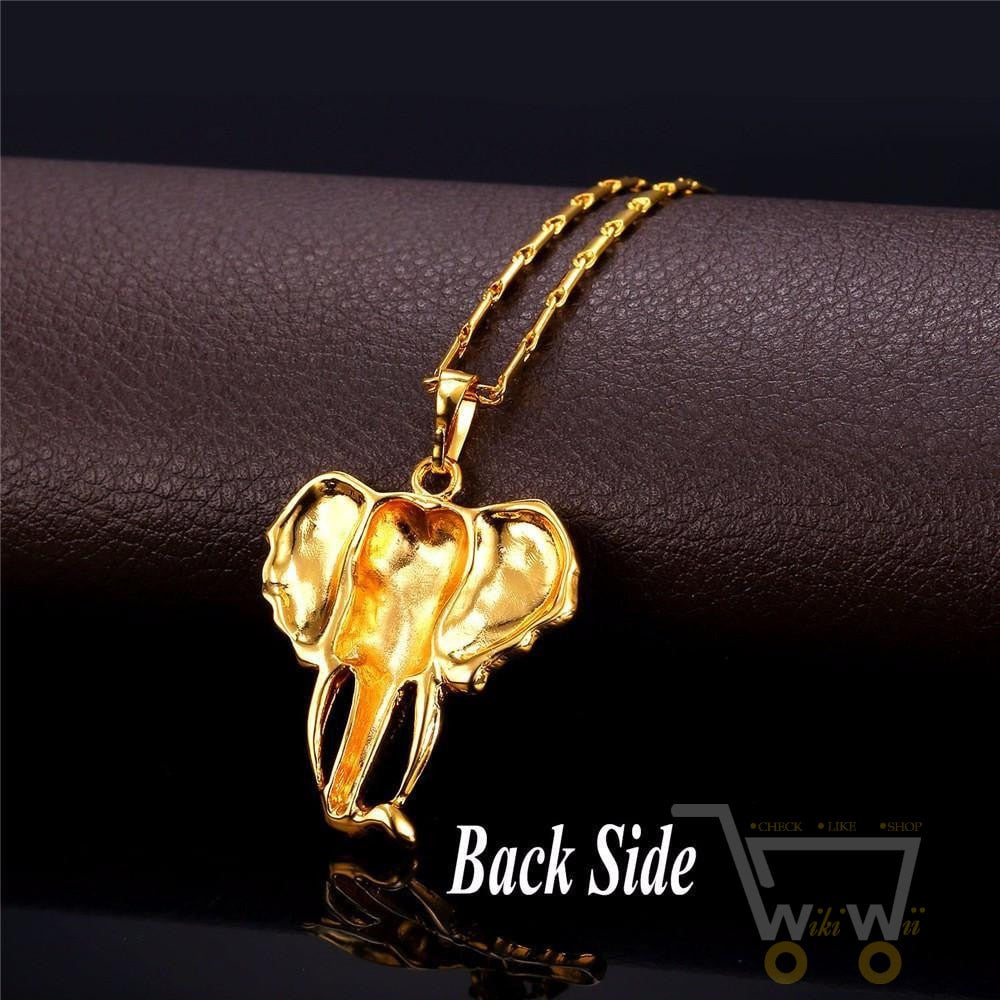 18k Gold Plated Lucky  Elephant Necklace - WikiWii