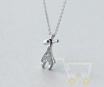 925 Sterling-Silver-Jewelry Crystals  Giraffe Necklace - WikiWii