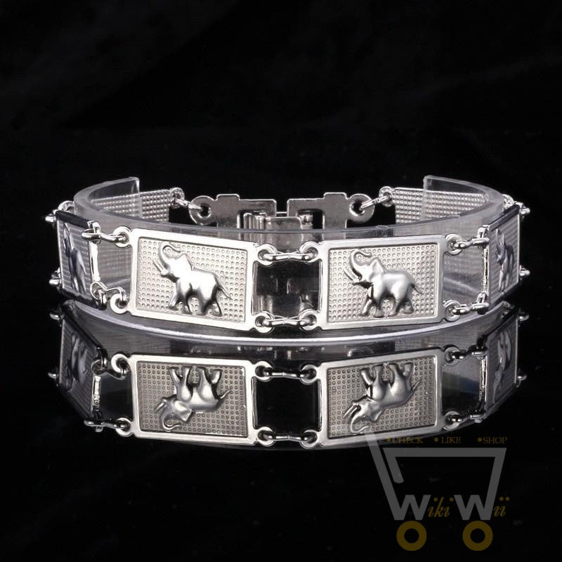 18K Gold/ Platinum Plated Elephant Bracelet - WikiWii