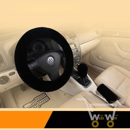 3pcs/1set Fur Steering-Wheel Cover - WikiWii