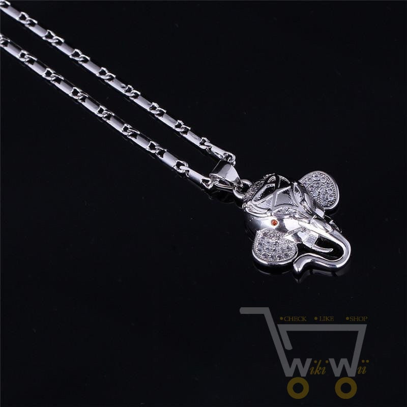 18K Gold / Platinum Plated Indian Elephant Necklace - WikiWii