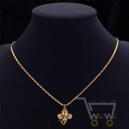 18K Gold / Platinum Plated Indian Elephant Necklace - WikiWii