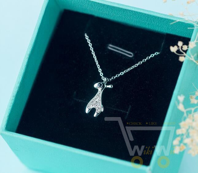 925 Sterling-Silver-Jewelry Crystals  Giraffe Necklace - WikiWii