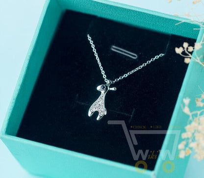 925 Sterling-Silver-Jewelry Crystals  Giraffe Necklace - WikiWii