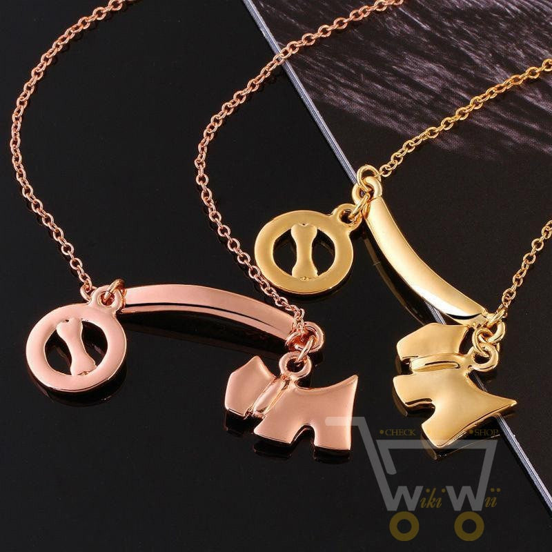 18 kg gold plated dog with bone pendants necklaces - WikiWii