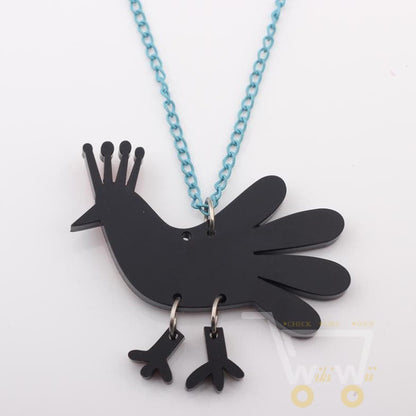 Acrylic Pattern Chicken Necklace - WikiWii