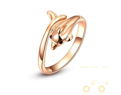 18 Kg Rose Gold /Platinum Plated Rings Cute Dolphin Ring - WikiWii