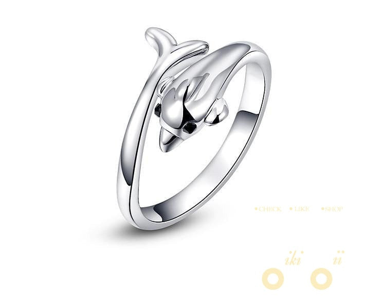 18 Kg Rose Gold /Platinum Plated Rings Cute Dolphin Ring - WikiWii