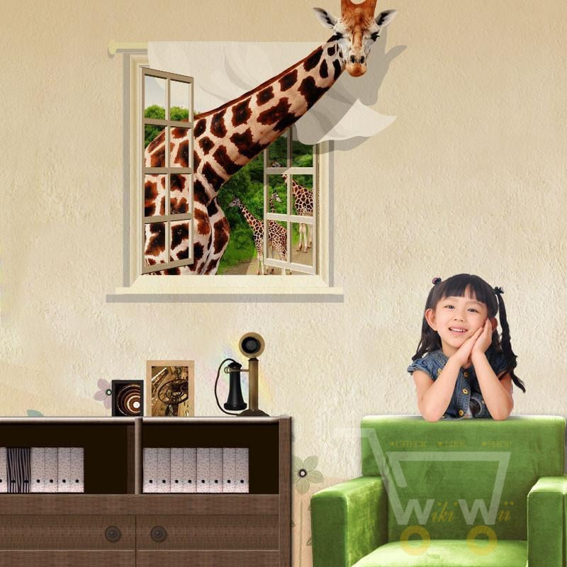 3D Giraffe wall sticker - WikiWii