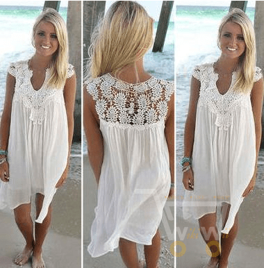 Mini lace Beach Dress - WikiWii